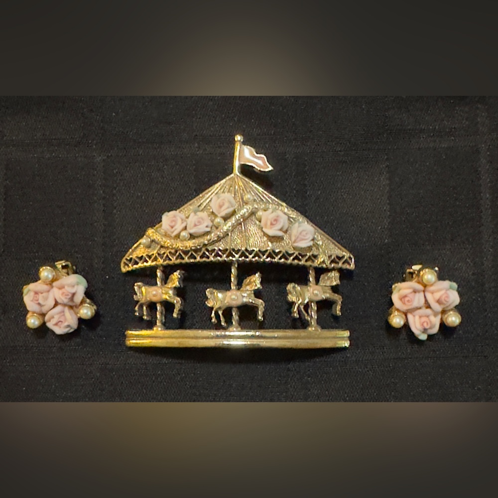 Carousel Pin and Earrings.
